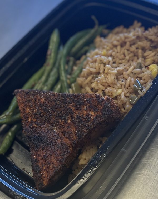 NEW Seared Ahi Tuna Teriyaki with brown fried rice and green beans