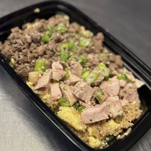Steak and Chicken Brown Fried Rice