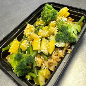 Vegetable Fried Rice (broccoli, green beans, squash, zucchini and brown rice)