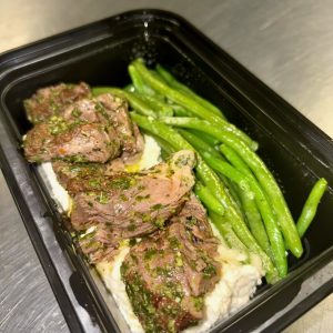 Keto Chimichurri Steak with Cauliflower Puree and Green Beans